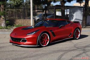 Chevrolet Corvette Z06 in APA Satin Red Chrome by Impressive Wrap 2016 года
